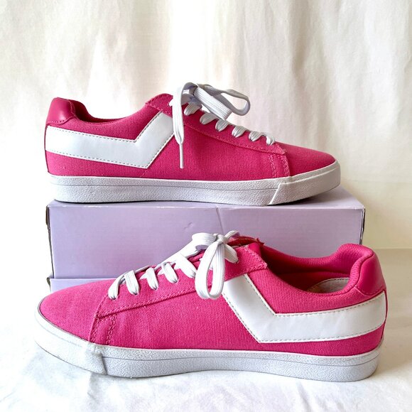 Women's Pony Pink and White Top Star Lo-Core Canvas Sneakers, Size 8.5, EC! - Picture 3 of 12
